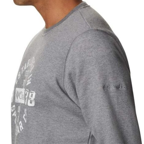 🆕Columbia Men's Hart Mountain Graphic Crew, MD and XXL-Charcoal Heather Tough - Picture 3 of 5